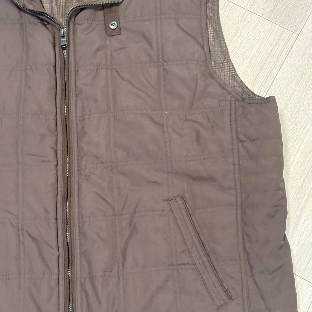 Jos. A. Bank Men's Quilted Vest, Full-Zip Size XXL Brown - Picture 4 of 12